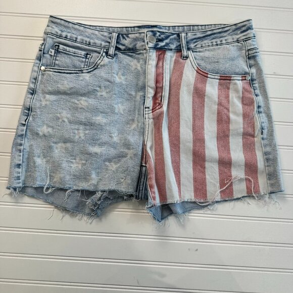 Judy Blue Light Wash American Flag Shorts N4 - Picture 1 of 5